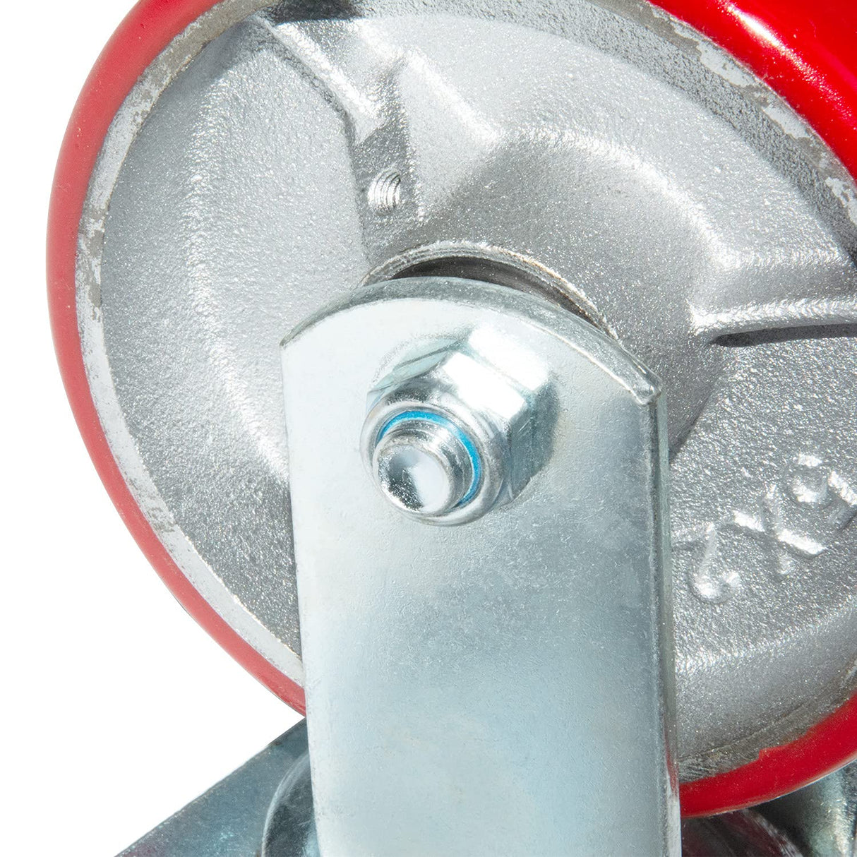 Nisorpa 6 inch Heavy Duty Casters Set of 4 Swivel Steel Wheels Red Polyurethane Lockable Caster Wheels for Industrial Trailer, Furniture - 2 with Brakes and 2 without Brakes Nisorpa