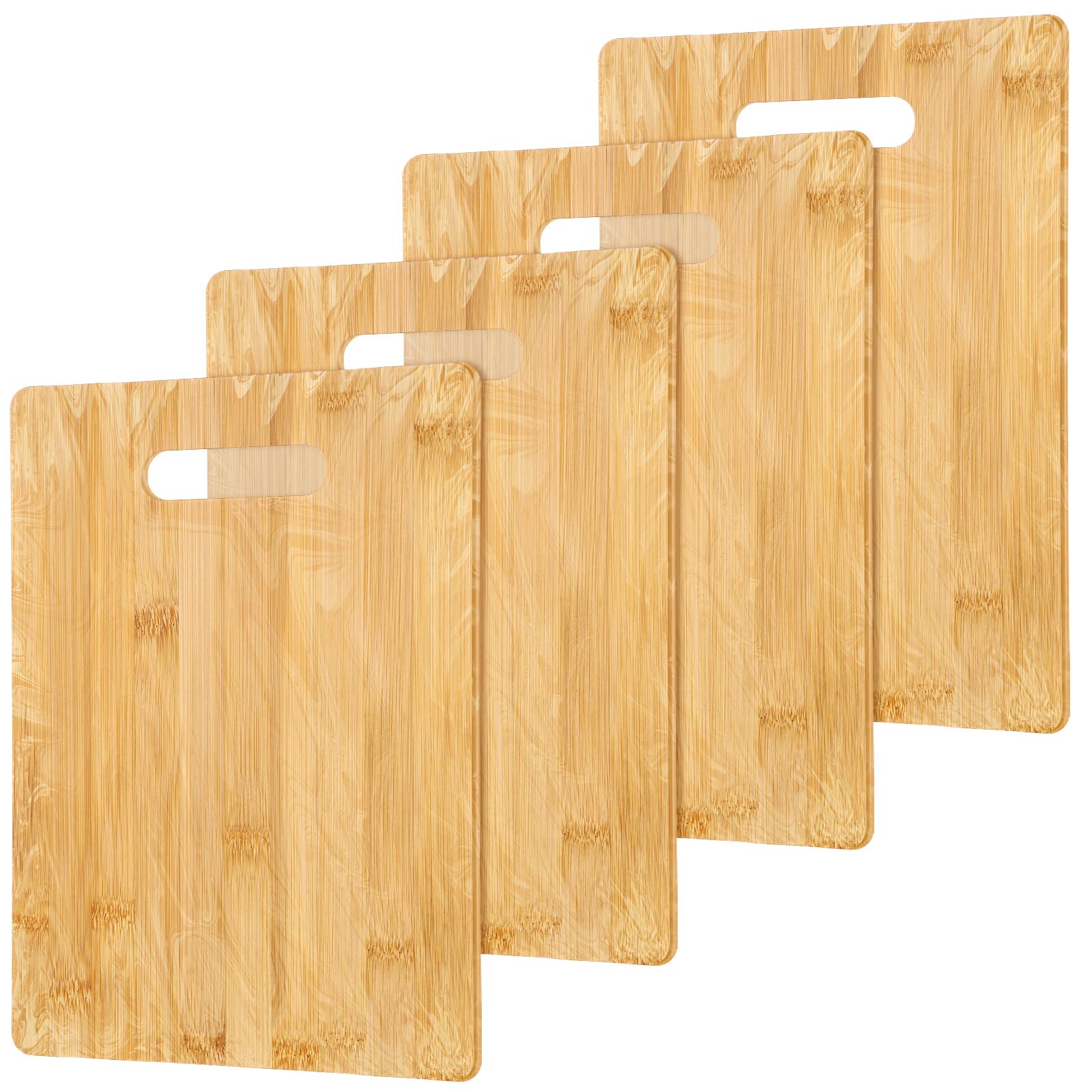 18 Pack Bulk Cutting Board Plain Large Cutting Board Set Chopping Board with Handles Blanks Laser Engraving Cutting Board for Customized, Personalized Engraving Gifts (9.5''x13.5'',Bamboo) - WoodArtSupply