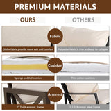 NATURAL EXPRESSIONS 6 Pieces Patio Furniture Sets, Metal Outdoor Sectional Furniture L Shape Patio Conversation Sets,Highback Frame,Metal Table,Large Waterproof Cover, 6.5" Olefin Cushions NATURAL EXPRESSIONS