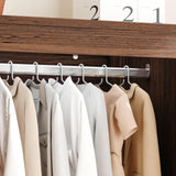 3 Door Armoire Wardrobe Closet Cabinet with 3 Drawers and Drawers, Farmhouse Bedroom Armoire with Hanging Rod and Adjustable Shelves, Large Capacity Storage Wardrobe Armoire for Bedroom, Brown DalyLuxa