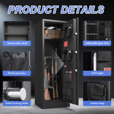 8-10 Gun Safe, Large Gun Cabinet for Home Rifle and Shotgun, Long Gun Safes for Rifles and Pistols, Quick Access Gun Safe with Digital Keypad Gun Safes with Adjustable Shelves & Pistol Pockets Marcree