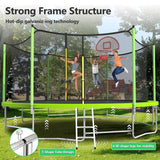 Lyromix Upgraded 16FT Trampoline for Kids and Adults, Large Outdoor Trampoline with Basketball Hoop and Enclosure Net, Capacity for 5-8 Kids and Adults Lyromix