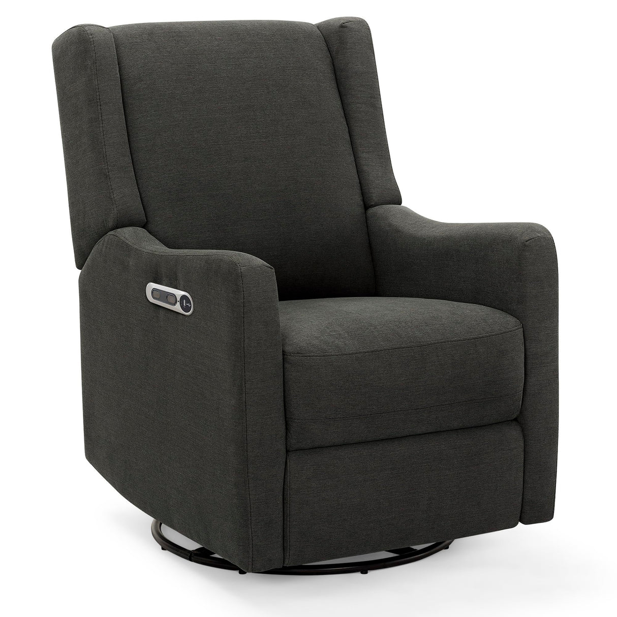 Delta Children Mercer Electronic Power Recliner and Swivel Glider with USB Port in LiveSmart Performance Fabric - Water Repellent & Stain Resistant, Dark Grey Delta Children