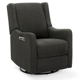 Delta Children Mercer Electronic Power Recliner and Swivel Glider with USB Port in LiveSmart Performance Fabric - Water Repellent & Stain Resistant, Dark Grey Delta Children