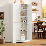 IDEALHOUSE Pantry Cabinet,70" Tall Kitchen Pantry Cabinets with 2 Doors and 3 Adjustable Shelves, Freestanding Cupboard, Modern Storage Cabinet for Bathroom, Dining Room, Living Room, White IDEALHOUSE