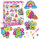 BEARUN Gem Art, Kids Diamond Painting Kit-Big 5D Gem, Arts and Crafts for Girls Ages 6-12, Create Your Own Magical Stickers and Suncatchers - Diamond Art Gift for Girls Ages 6, 7, 8, 9, 10-12, 6-8 BEARUN