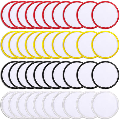40 Pieces Sublimation Patch Round Blank Patch Fabric Iron-on Blank Patch Heat Transfer Repair Patch Sublimation Blank Fabric Repair Patch for Clothes, Hats, Uniforms, Backpacks, Shoes