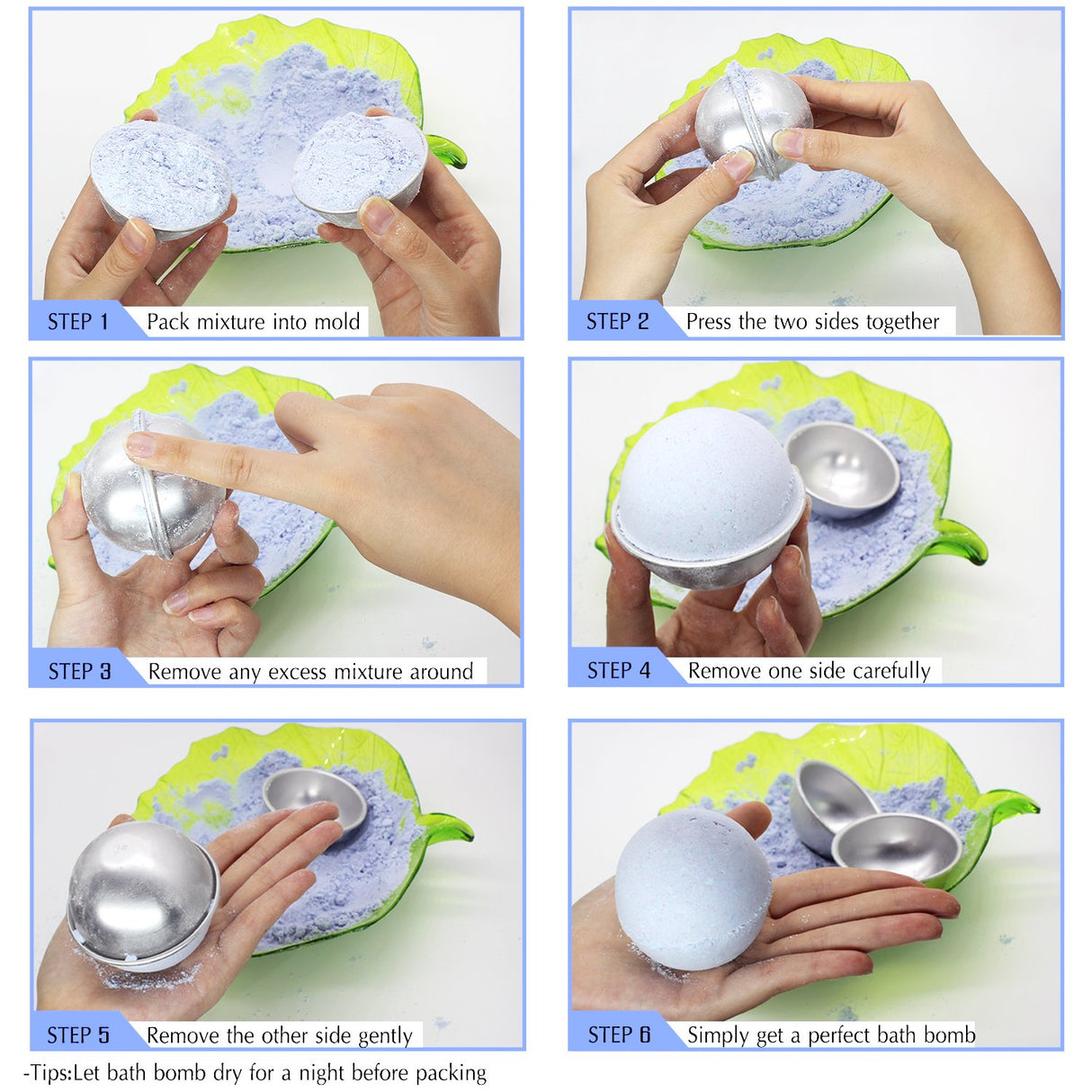 Bath Bomb Mold Set with Soap Colorant, Shrink Wrap Bags - Skin Safe Food Grade Soap Dye for Bath Bomb Making Supplies Kit - Liquid Bath Bomb Dye for CP M&P Soap Coloring, Crafts - with Instructions DecorRom