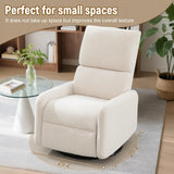 Korser 360° Swivel Glider Chair, Rocking Chair Nursery with Side Pockets, Deep Cushioned Seat, Nursery Chair with Steel Structure Base, Sherpa Swivel Chairs for Living Room, Bedroom, Baby Room Korser