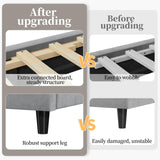 Yaheetech Twin Bed Frame Upholstered Platform Bed with Wing Side/Wooden Slat Support/Tufted Headboard with Wing Side/Mattress Foundation/No Box Spring Needed,Light Gray Twin Bed Yaheetech