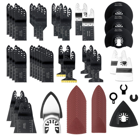 162𝑷𝑪𝑺 Oscillating Saw Blades Accessories - Multi Tool Blades and Sanding Kits - Precise Cuts on Wood, Metal, Plastics - Quick Release Compatible with Dewalt,Milwaukee Makita, Ryobi, Rockwell Vypart