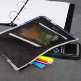 Five Star Pencil Pouch, Pen Case, 3-Pocket Zipper Pouch, Fits 3-Ring Binder, Storage Organizer for Classroom Supplies Earbuds Chargers Cables Makeup, Black/Grey (506420A-ECM) Five Star