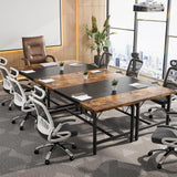 Unikito Large Computer Desk, 63 x 31.5 Inch Long Office Desks, Premium Sturdy 2 Person Desk, 1.4” Thick Study Writing Table, Modern Laptop Computer Table for Home Office Workstation, Rustic Brown Unikito