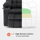 MCombo Large Dual Motor Power Lift Recliner Chair Sofa with Massage and Heat for Tall Elderly People, Infinite Position, USB Ports, Cup Holders, Fabric 7896 (Dark Gray, Large-Regular) MCombo