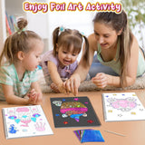 Art & Craft Activity,Foil Craft Princess DIY Fun Art Kits,No Mess Creative Foil Art Kits Set Drawing Game for Kids,Birthday Gifts Crafts Supplies Travel Toys for Girls Boys Ages 4 5 6 7 8 9 Year Old Jectivs