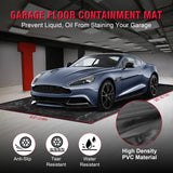 Partol Garage Floor Containment Mat Non-Slip Garage Floor Mat Heavy Duty Waterproof Garage Mat Floor Protection from Sand, Snow, Rain and Mud for Cars (8.6 x 20ft) PARTOL