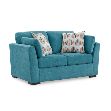 Signature Design by Ashley Keerwick Scandinavian Loveseat with 4 Toss Pillows, Blue Signature Design by Ashley
