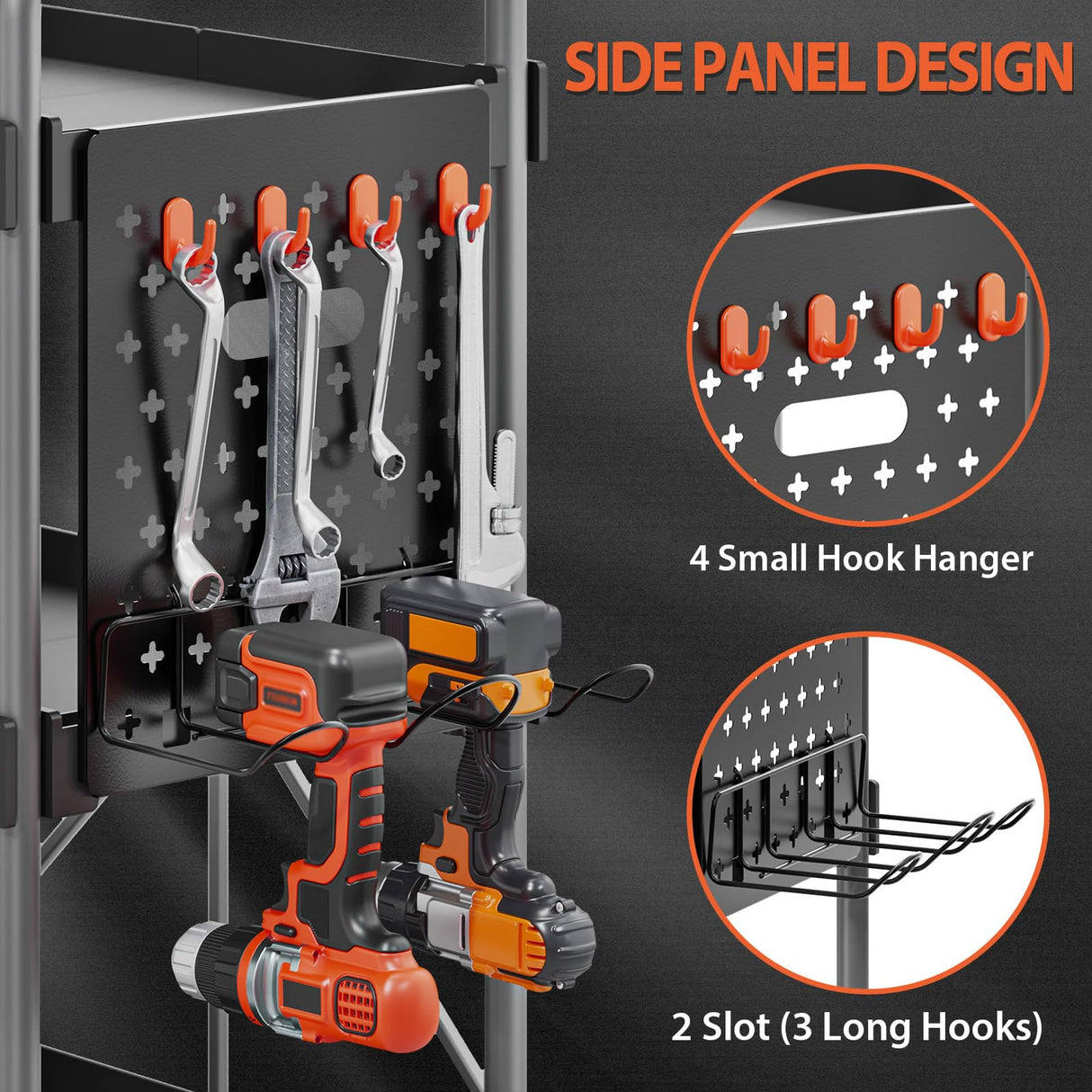 KINGRACK 3 Tier Rolling Tool Cart with Wheels and Ergonomic Handle, Heavy Duty Foldable Utility Service Cart with Organizer Shelf, Multifunctional Storage Organizer, Practical for Home, Office, Garage KINGRACK