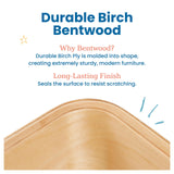 ECR4Kids Bentwood Round Table and Curved Back Chair Set, Kids Furniture, Natural, 5-Piece ECR4Kids