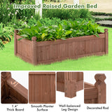 HAPPYGRILL Wood Raised Garden Bed, 46” x 24” x 16” Rectangular Planter Container w/Drainage Holes for Growing Vegetables, Flowers, Herbs, Outdoor Planter Box Flower Box for Backyard Garden Lawn HAPPYGRILL