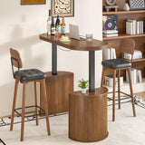 Xyulmeo Mid Century Modern Electric Standing Desk with Storage, 55 x 22 Inch Small Sit Stand Up Desk, Wood Adjustable Height Computer Executive Desk for Home Office, Laptop, Walnut Xyulmeo