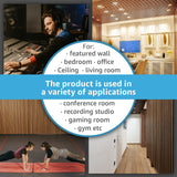 Art3d 2 Wood Slat Acoustic Panels for Wall and Ceiling - 3D Fluted Sound Absorbing Panel with Wood Finish - White Elm Art3d