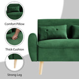 JAMFLY Sofa Set for Living Room 47'' Small Loveseat, Love Seat Couches Sofa Set for Small Spaces Bedroom Office Apartment (Green) JAMFLY