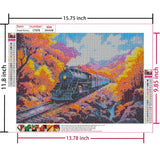 Amz Camel DIY 5D Diamond Art Kits (12 * 16 Inch),Mosaic Diamond Painting, Art for Train, Embroidery Full Drill for Landscape, Art Kits Rhinestone Craft for Home Wall Decor Amz Camel