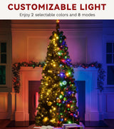 DWVO 7.5 FT Pre-Lit Slim Pencil Fraser Fir Artificial Christmas Tree with 350 Lights and 1000 Branch Tips, Green DWVO