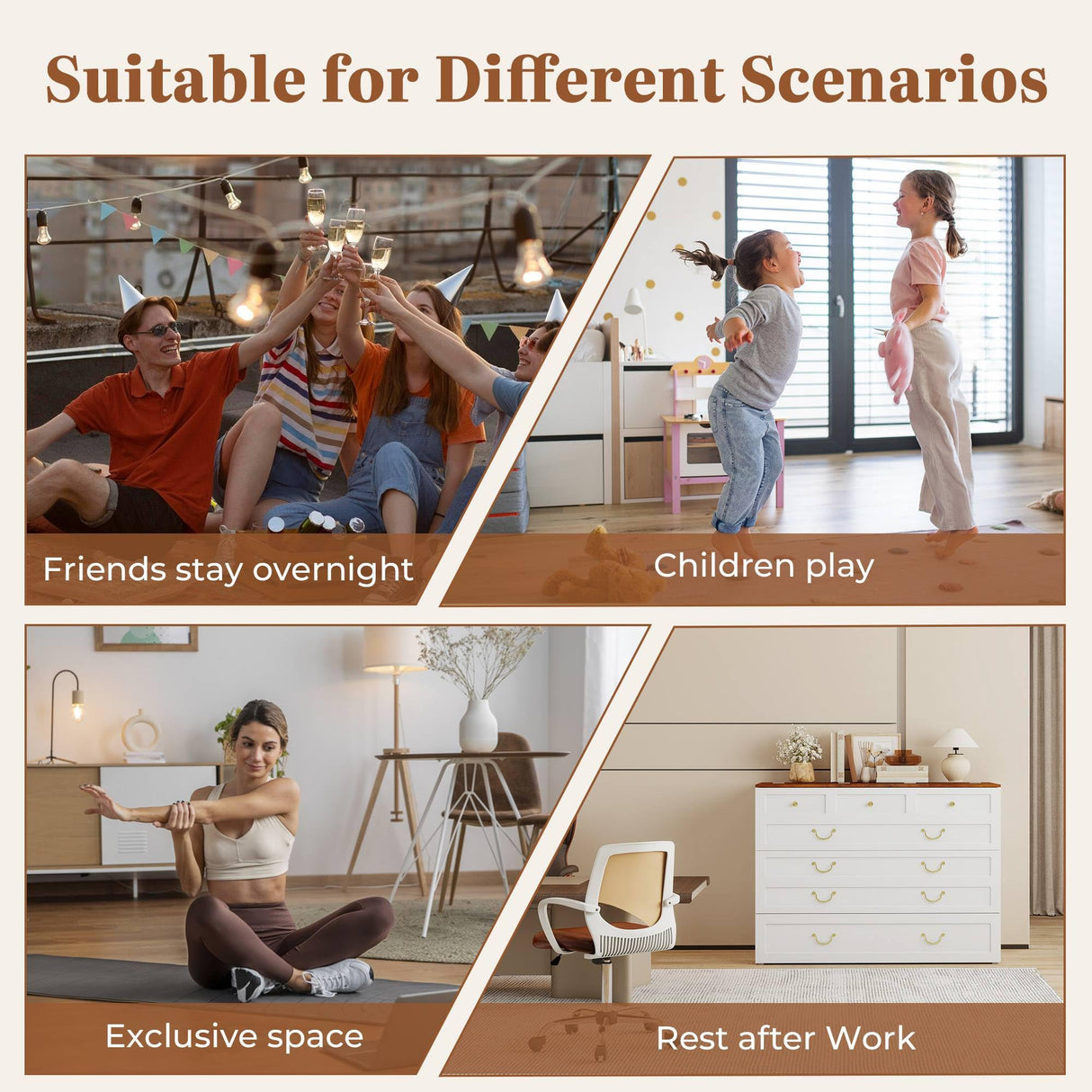 Tafeumob Murphy Bed Queen Size: Wood Murphy Bed Cabinet with Drawer Space-Saving with Shelves & Charging Station for Bedroom, Multipurpose Area, Guest Room, Apartment White (Without Mattress) Tafeumob