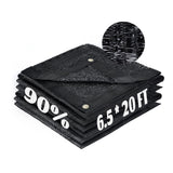 LOVE STORY 90% Sun Shade Cloth Black Mesh Tarp with Grommets 6.5 x 20FT Shade Cover for Greenhouse Patio Canopy Garden Pergola Dog House Chicken Coop LOVE STORY