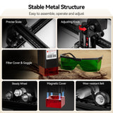 Laser Engraver, KENTOKTOOL LE400PRO 50W Laser Engraving Machine for Beginners, 5.5W Power High Precision Metal Laser Engraver and Cutter Machine for Wood, Acrylic, Leather, for Commercial and Domestic KENTOKTOOL