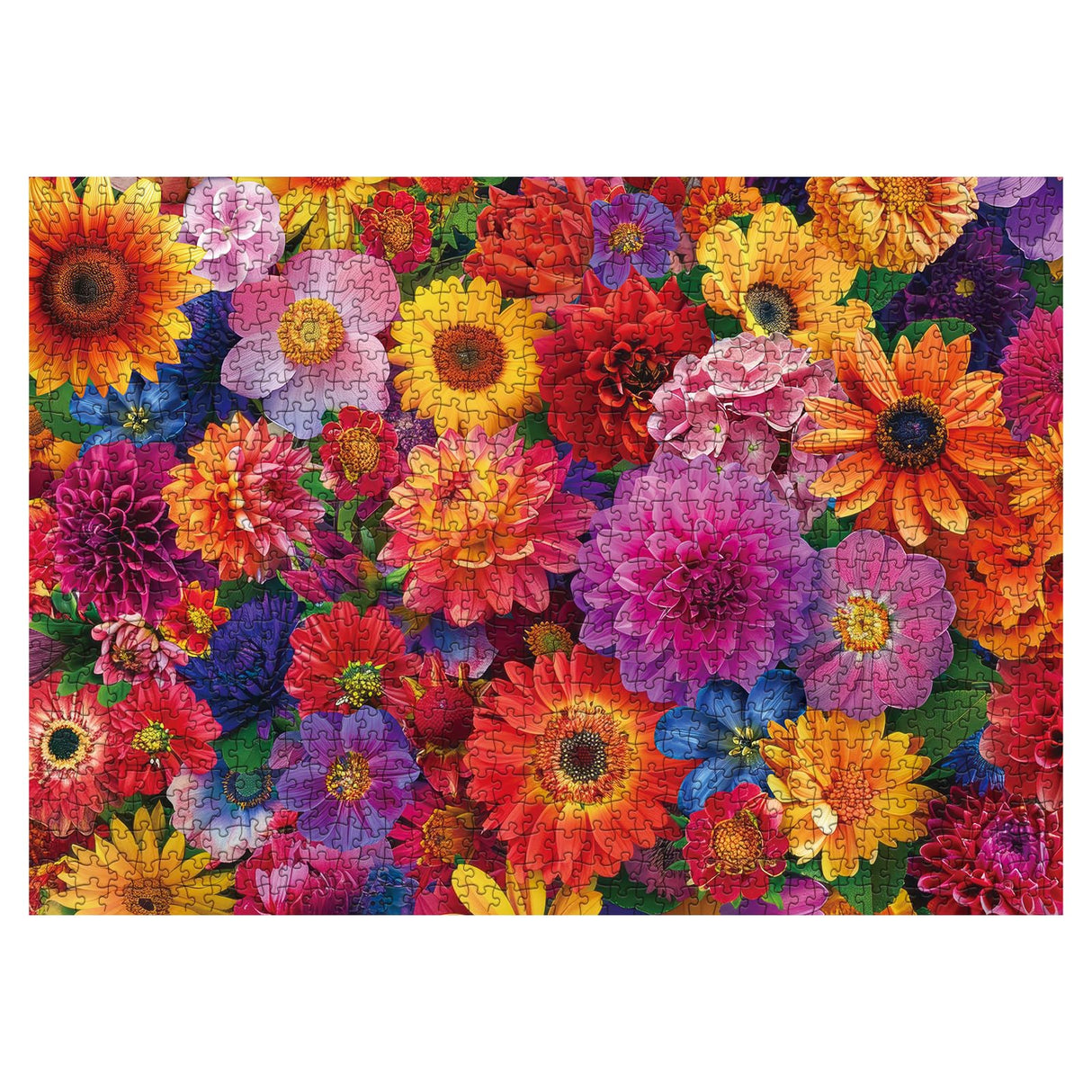 Flower Plant Puzzles for Adults 1000 Pieces, Colorful Sunflower Floral Jigsaw Puzzles, Nature Pretty The Lotus Flower Peony Rose Beautiful Spring Puzzle IdeaBazar