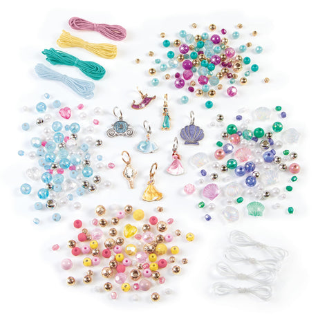 Make It Real: Disney Princess: Castle Style DIY Bracelet Kit - 332 pcs Jewelry Set, Create 12 Bracelets, 8 Exclusive Charms, Girls & Kids Ages 6+ Make It Real