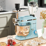 Vospeed 9 IN 1 Stand Mixer, 850W Tilt-Head Multifunctional Electric Mixer with 7.5 QT Stainless Steel Bowl, 1.5L Glass Jar, Meat Grinder, Hook, Whisk, Beater Dishwasher Safe (Blue) Vospeed