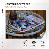 Outsunny 3 Piece Patio Bistro Set, PE Rattan Outdoor Furniture with Cushioned Barrel Chairs & Glass Coffee Table, Conversation Set for Porch, Backyard, Apartment, Balcony, Mixed Gray Outsunny