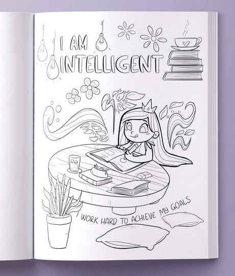 Hey Girl! A Unicorn Coloring Book for Girls: To Develop Gratitude and Mindfulness through Positive Affirmations BRIRILINE