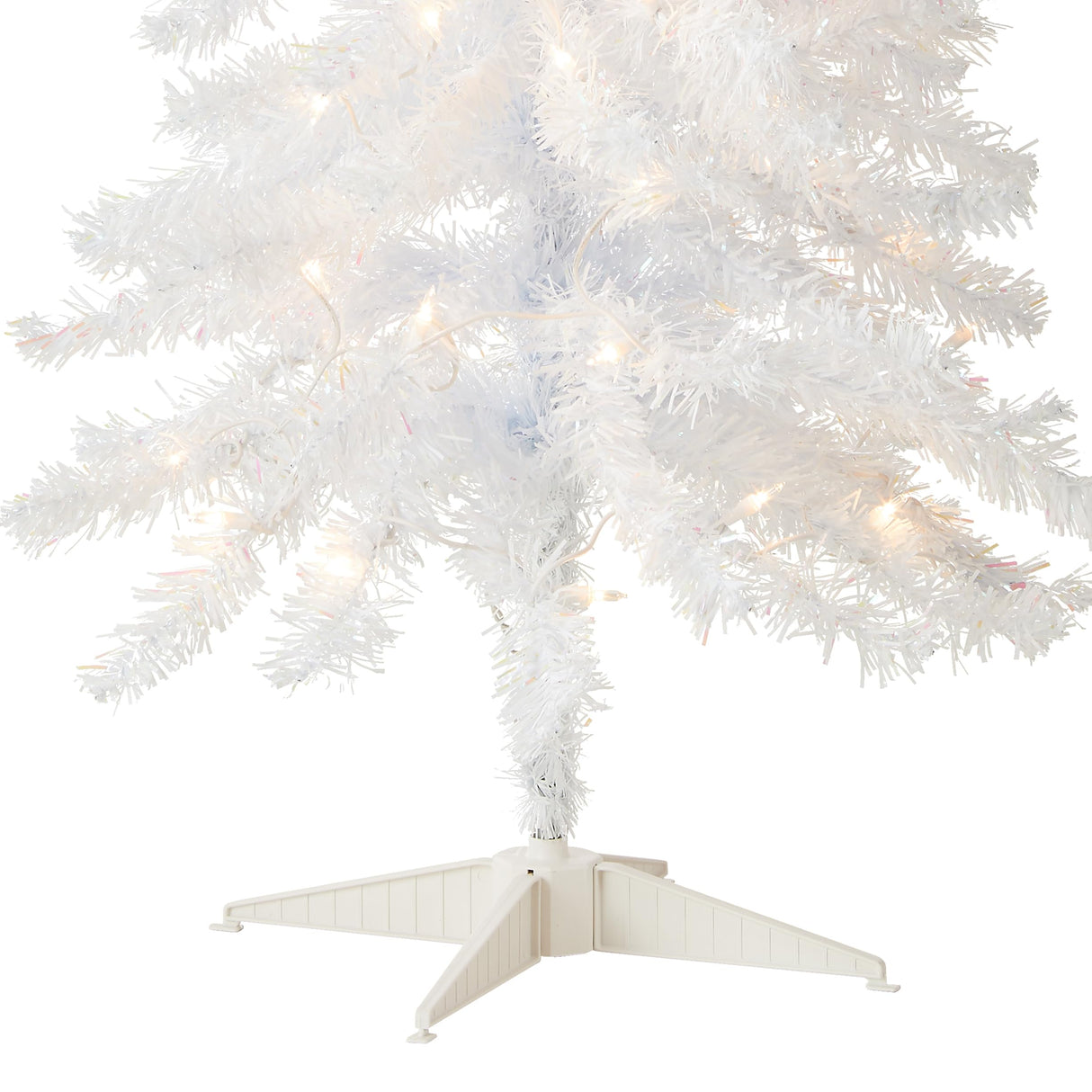 National Tree Company Pre-Lit Artificial Christmas Tree, White Tinsel, White Lights, Includes Stand, 4 feet National Tree Company