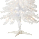 National Tree Company Pre-Lit Artificial Christmas Tree, White Tinsel, White Lights, Includes Stand, 4 feet National Tree Company