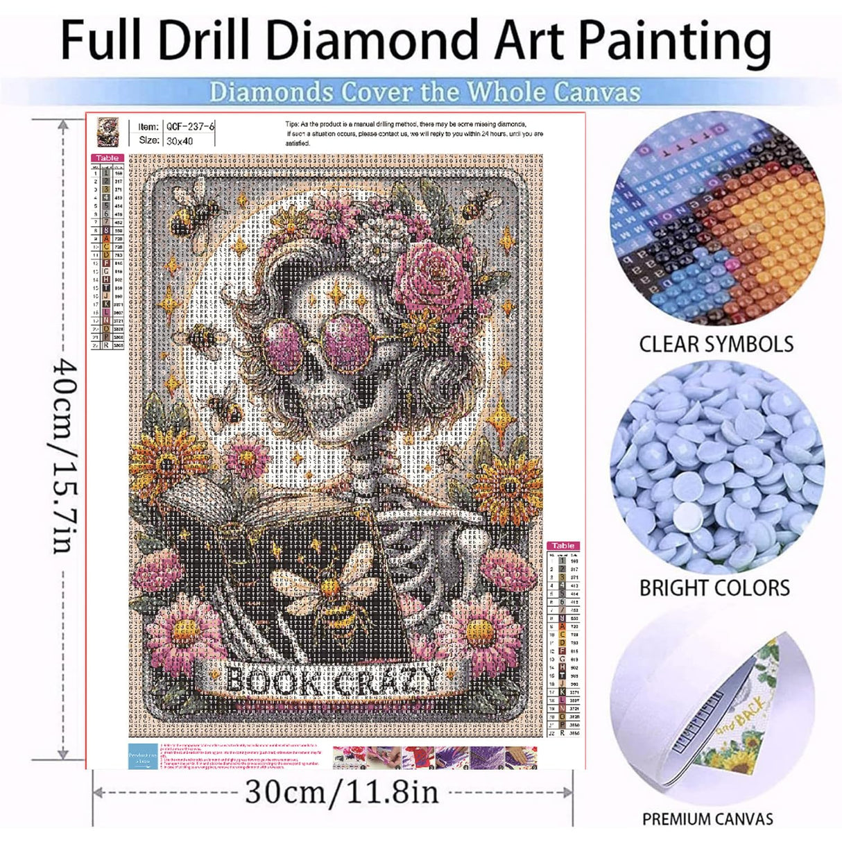 EIBEILI 6-Pack Skull Diamond Art Kits for Adults, Tarot Card Diamond Painting for Beginners, DIY Full Rhinestone 5D Gothic Diamond Painting Kits (Gemstone Craft), Home Wall Decoration (12x16 inch) EIBEILI