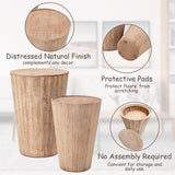 Aoikax Farmhouse Nesting Barrel Side Table, Rustic Space Saving Storage End Table Set Fully Assembled, Natural Distressed Finish Aoikax