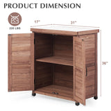 Potting Bench with Storage Cabinet and Metal Table Top for Outdoor Patio, Garden Furniture Wood Workstation Mederla