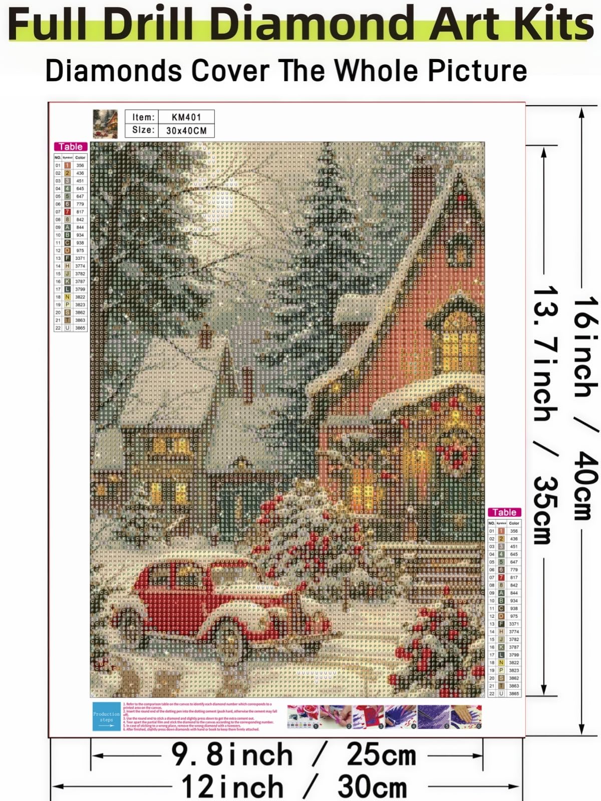 5DDIYART Winter Snowscapes Diamond Art Kits for Adults,5D Diamond Painting for Adult Beginners,DIY Full Drill Round Gem Painting Dot Art for Adults,Home Wall Decor 11.8x15.7 Inch 5DDIYART