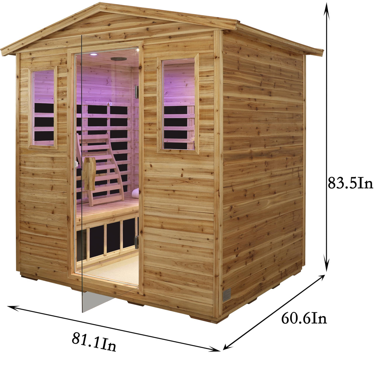 LTCCDSS Plus Size 4 Person Full Spectrum Infrared Sauna | Near&Mid Infrared Light, Withstand Temp -5℉-104℉, Outdoor Far Infrared Sauna Room for Home-Canadian Hemlock-Chromotherapy-Bluetooth Speaker LTCCDSS