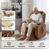 Korser Recliner Chair, Rocking Chair with Massage and Heat, 360° Swivel Recliner Chairs for Adults, Rocker Manual Recliner with Remote Control and Cup Holder for Living Room, Bedroom, Nursery Korser