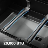 Royal Gourmet ZH3002N Propane Gas and Charcoal Grill Combo, Dual Fuel BBQ Grill with 2 Side Shelves for Outdoor Patio Garden Backyard Barbecue, 20,000 BTUs, Silver & Black Royal Gourmet