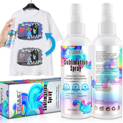 Vouchmind Upgrade Sublimation Spray, Sublimation Coating Spray for Cotton, T-Shirts,Polyester, Cartons, Canvas,Sublimation Paint Quick Dry, Super Adhesion, High Gloss & Vibrant Color, 2x100ml