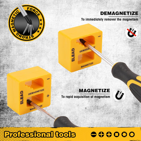 Magnetic Screwdriver Set with Case: 86-Piece Slotted Phillips, Hex, Torx, Precision, Nut Drivers, Driver Bits and Magnetizer, Ergonomic Handle, Ideal for Mechanics and Professionals ELEAD