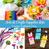 RAINFLOW Arts & Crafts Supplies - Craft Kit,Supplies & Materials Set for School,Classroom,Family, Party, DIY, Art Creation, Holiday Decoration RAINFLOW