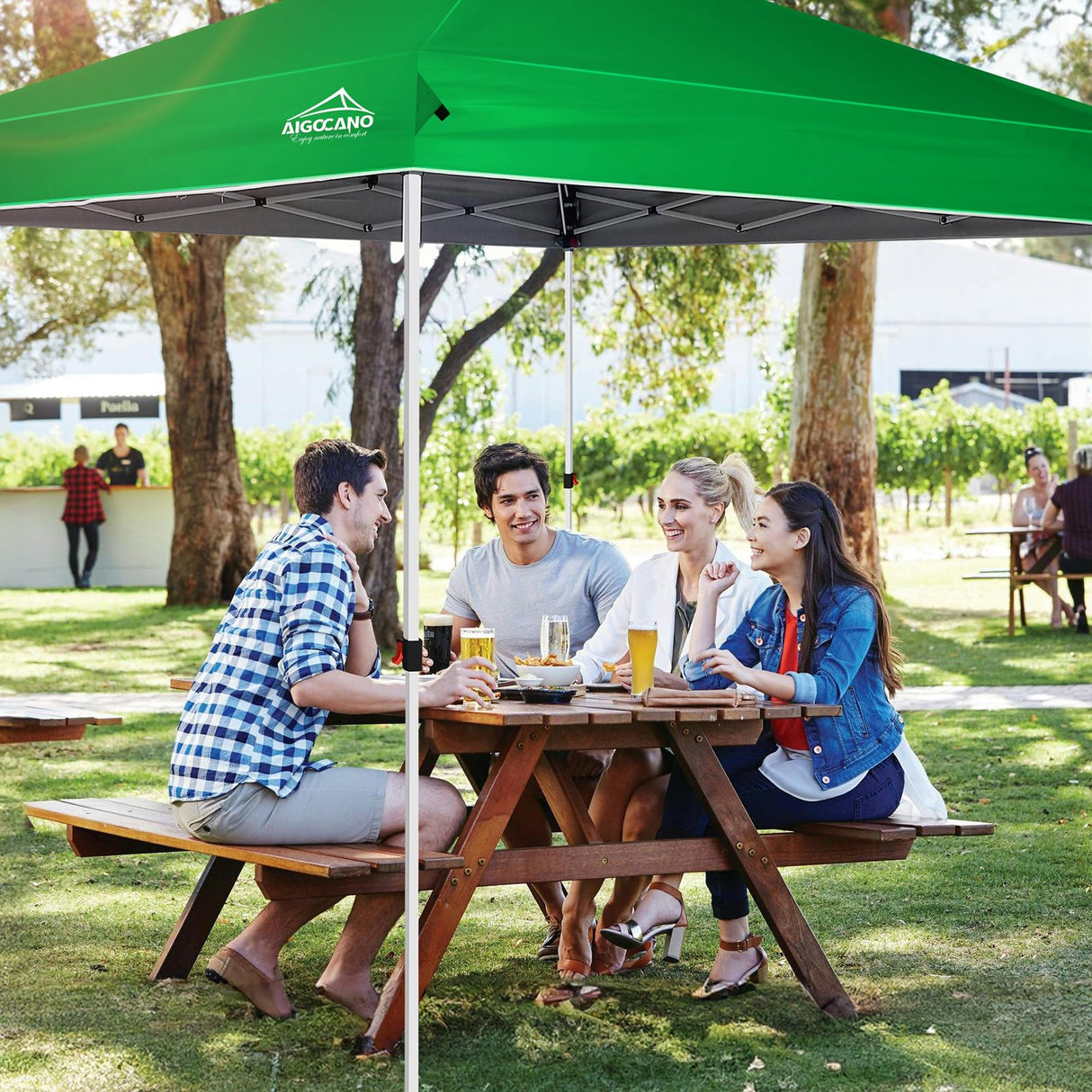 AIGOCANO Pop up Canopy Tent,10x10 Instant Outdoor Canopy for Parties with Wheeled Bag(Green) AIGOCANO